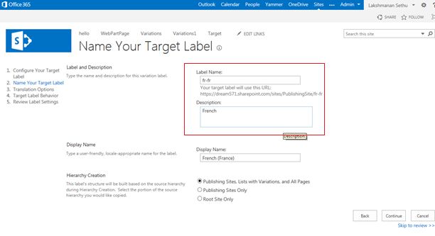 Choose values for Hierarchy Creation